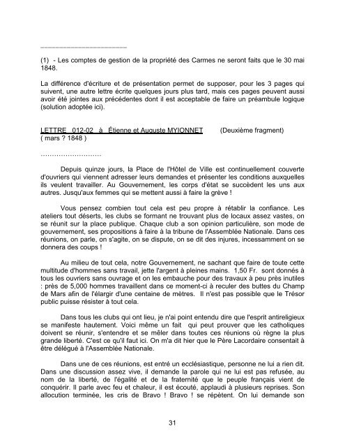 Lettres de Clément Myionnet