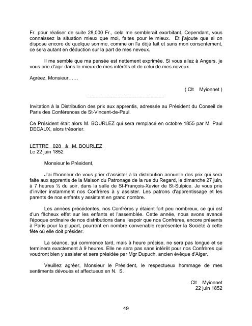 Lettres de Clément Myionnet