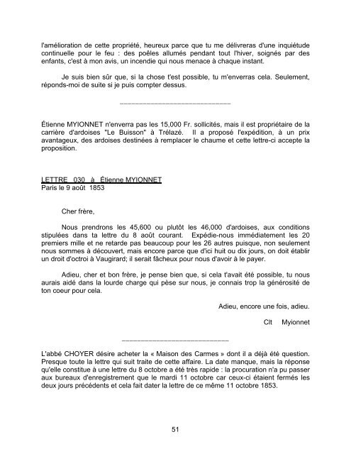 Lettres de Clément Myionnet