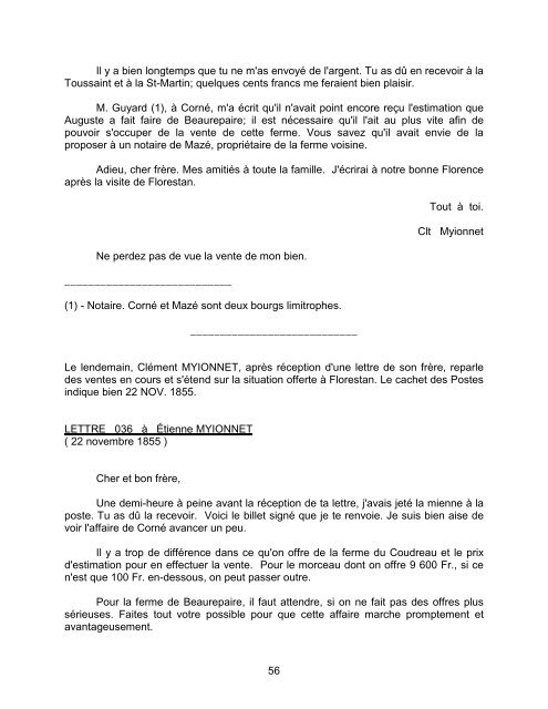 Lettres de Clément Myionnet