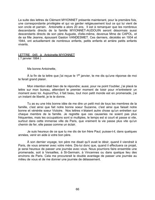 Lettres de Clément Myionnet