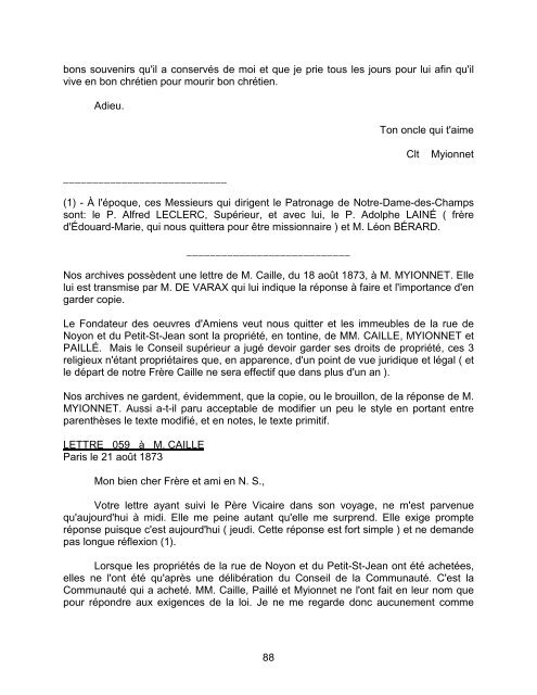 Lettres de Clément Myionnet