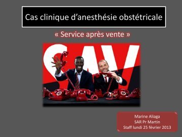 Cas clinique d'anesthésie obstétricale - ALR 13