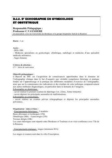 Echographie en gynécologie obstétricale - EPP