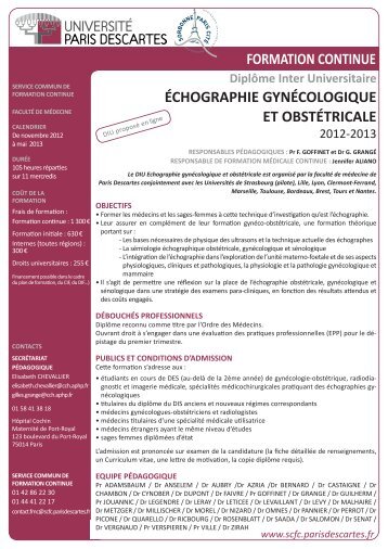 diplome universitaire echographie