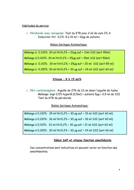 Protocoles en anesthésie obstétrique rédigés ... - CHU - Montpellier