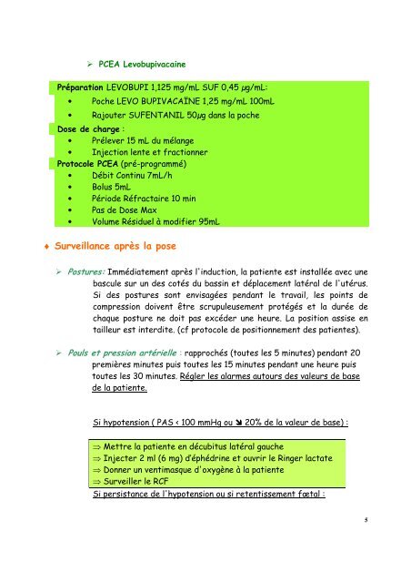 Protocoles en anesthésie obstétrique rédigés ... - CHU - Montpellier