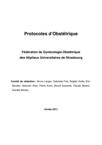 Protocoles obstétricaux de la maternité de Hautepierre