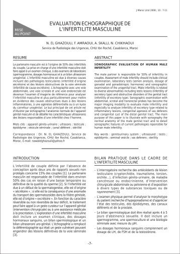 evaluation echographique de l'infertilite masculine - Lazraq info