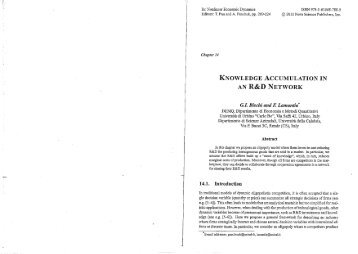 KNOWLEDGE ACCUMULATION IN AN R&D NETWORK - MDEF