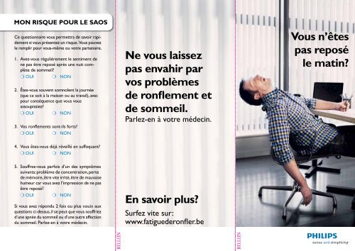 Vous n'êtes pas reposé le matin? ne vous laissez pas ... - Philips