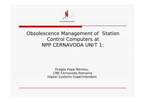 Obsolescence Management of Station Control Computers at ... - IAEA