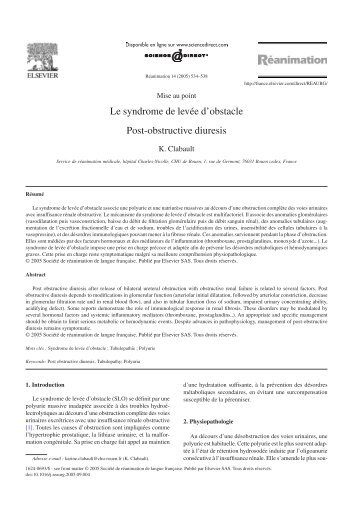 Le syndrome de levée d'obstacle Post-obstructive ... - reannecy.org