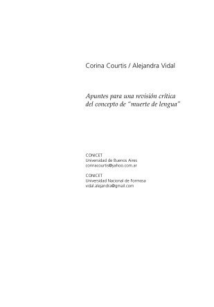 Corina Courtis / Alejandra Vidal Apuntes para una ... - Lengua Wichí