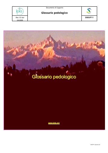 Glossario pedologico -"IPLA" - Regione Piemonte