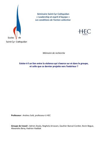Séminaire Saint-Cyr Coëtquidan - Studies2 - HEC Paris