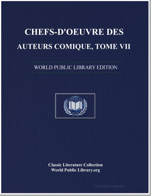 chefs-d'oeuvre des auteurs comique, tome vii - World eBook Library