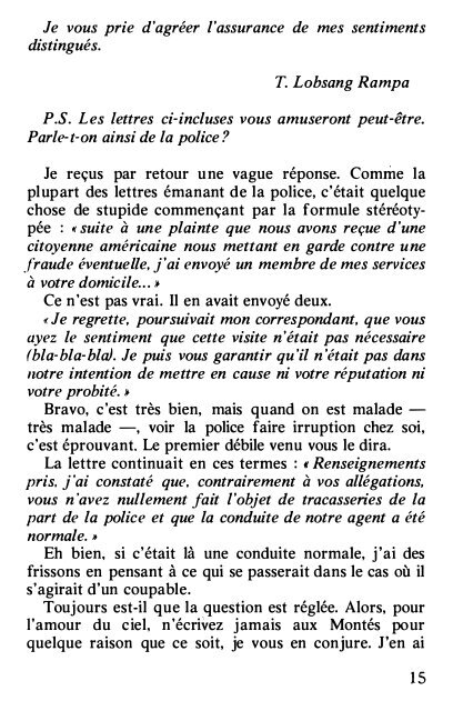 Le vieil avion gris s'éleva en douceur dans le ciel ... - Lobsang Rampa