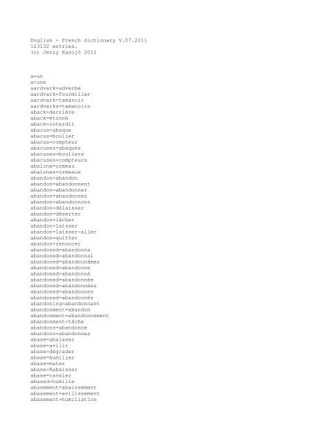 English French Dictionary V Slowniki Org Pl