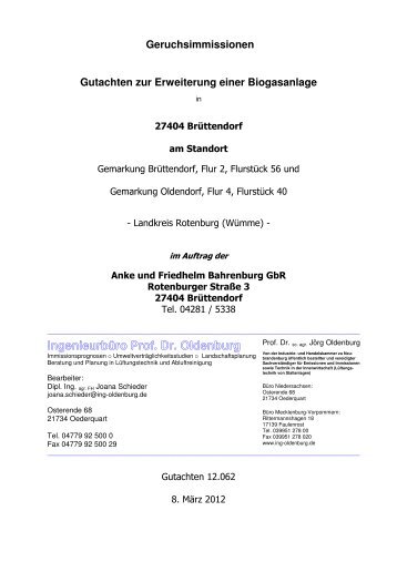 Gutachten Geruchsimmissionen ( pdf-Datei, 5152 KB )