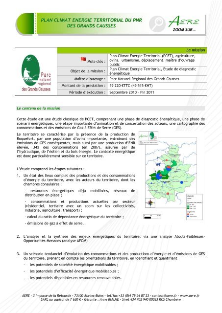 plan climat energie territorial du pnr des grands causses - AERE