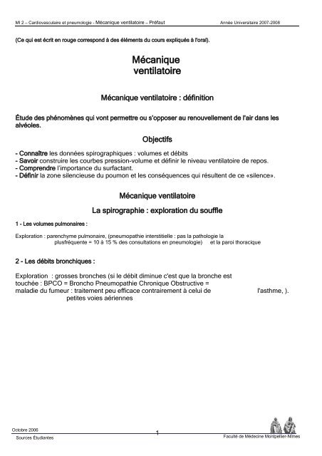 TITRE COURS - Faculté de médecine de Montpellier