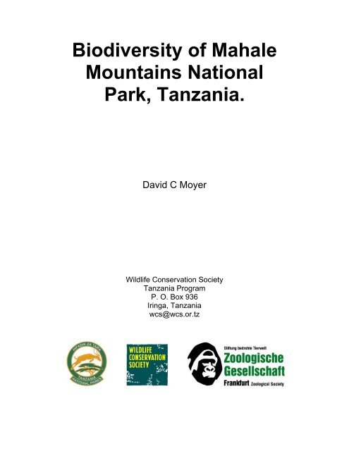 Biodiversity of Mahale Mountains National Park, Tanzania | Report ...