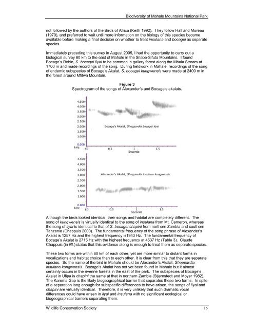 Biodiversity of Mahale Mountains National Park, Tanzania | Report ...