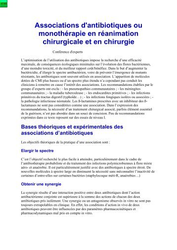 Associations d'ATB - Cardiologie.info