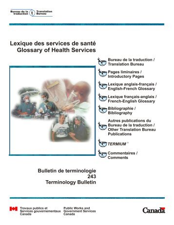 Lexique des services de santé - Bureau de la traduction