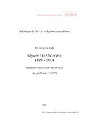 HASEGAWA Kiyoshi - Institut National d'Histoire de l'Art