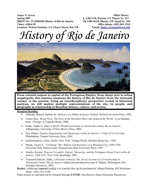 Bibliography - The Economic and Social History of Brazil since 1889