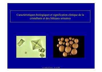 Caractéristiques biologiques et signification clinique - Les Jeudis de ...