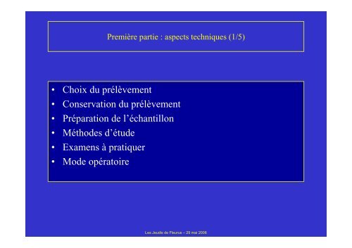 Caractéristiques biologiques et signification clinique - Les Jeudis de ...