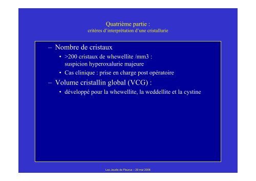 Caractéristiques biologiques et signification clinique - Les Jeudis de ...