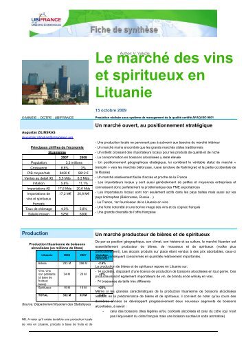 Le marché des vins et spiritueux en Lituanie - Academia-Vinhaevinho