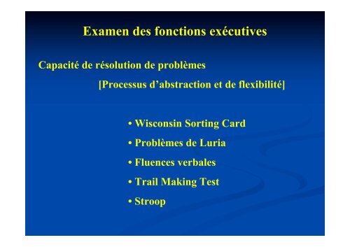 FONCTIONS COGNITIVES & EVALUATIONS - Cours de Capacité ...