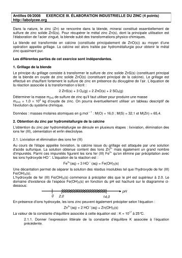 Antilles 09/2008 EXERCICE III. ÉLABORATION INDUSTRIELLE DU ...