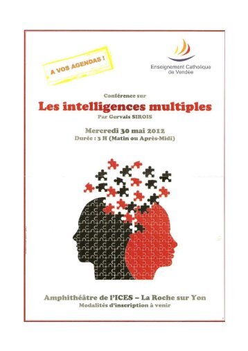 Gervais SIROIS - les intelligences multiples - arsec