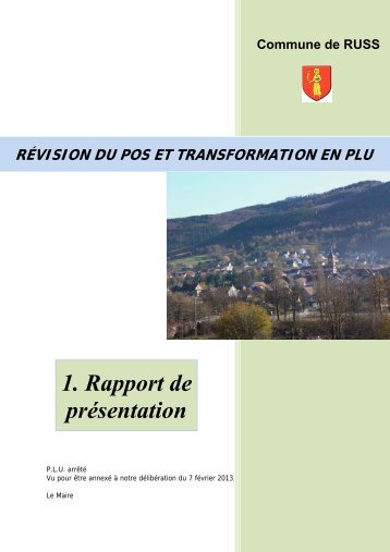 1. Rapport de présentation - Mairie-Russ