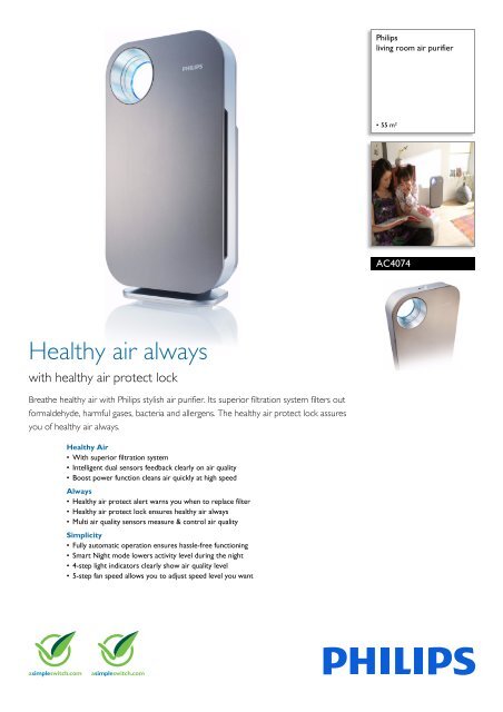 AC4074/00 Philips living room air purifier