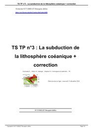 TS TP n°3 : La subduction de la lithosphère coéanique + correction