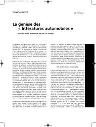 La genèse des « littératures automobiles » - la voix du regard