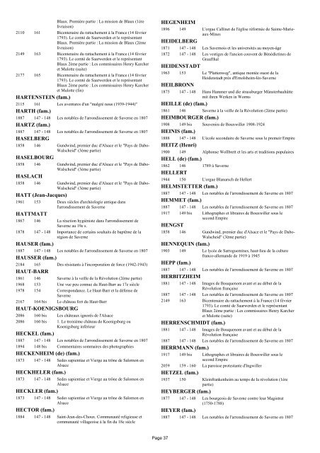 REPERTOIRE ET INDEX DES PUBLICATIONS - société d'histoire et ...