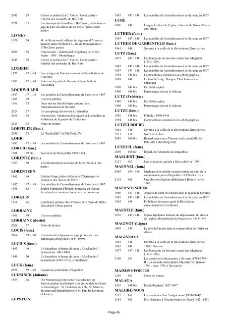 REPERTOIRE ET INDEX DES PUBLICATIONS - société d'histoire et ...