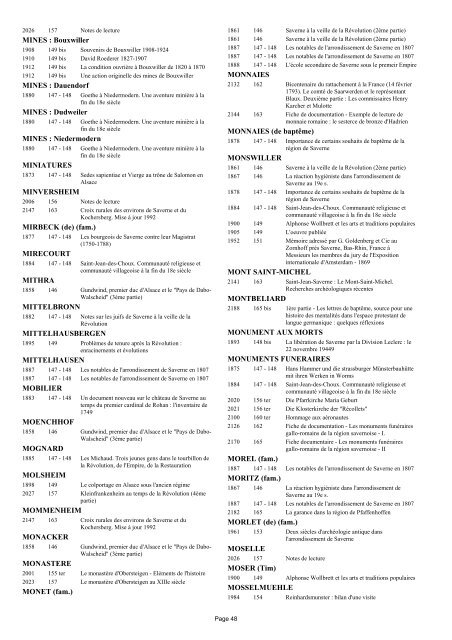 REPERTOIRE ET INDEX DES PUBLICATIONS - société d'histoire et ...