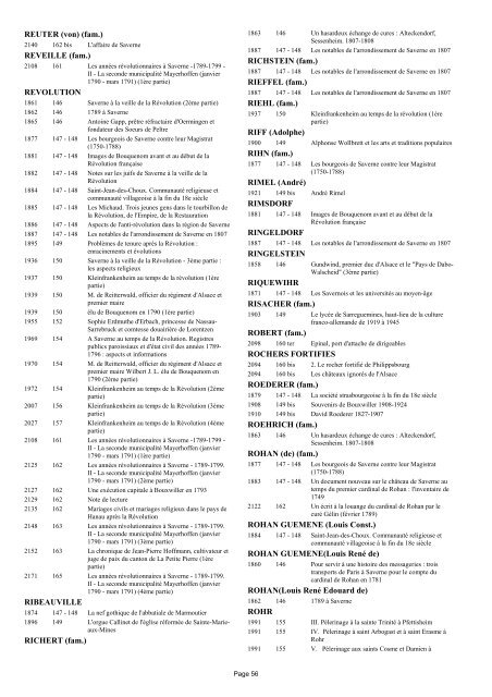 REPERTOIRE ET INDEX DES PUBLICATIONS - société d'histoire et ...