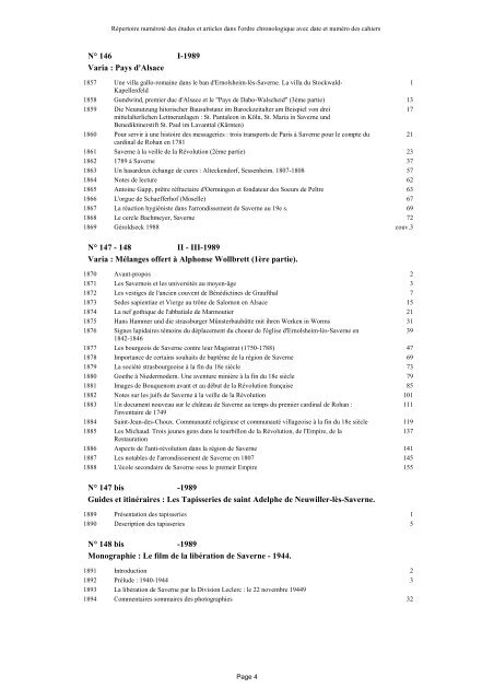 REPERTOIRE ET INDEX DES PUBLICATIONS - société d'histoire et ...