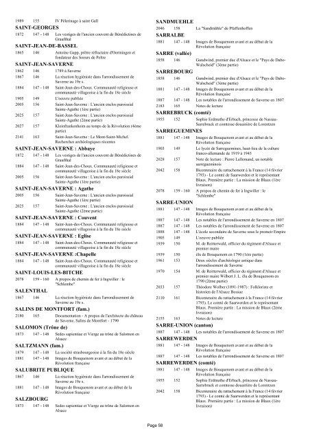 REPERTOIRE ET INDEX DES PUBLICATIONS - société d'histoire et ...