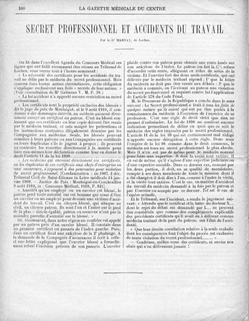 La Gazette médicale du Centre - Université François Rabelais